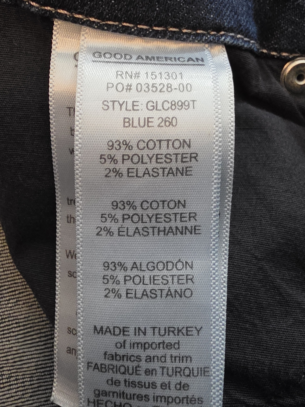 Good American Good Legs Crop Skinny Jeans Dark Wash Mid Rise Womens 4 - Picture 7 of 8